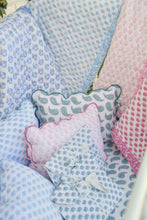 Load image into Gallery viewer, Block Print Boudoir Pillow - Baby Blue Hathi
