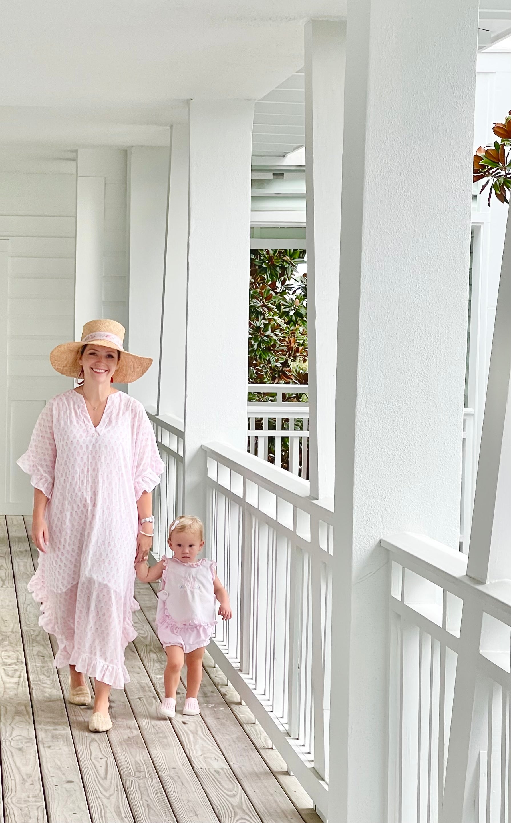 Ruffle Caftan - Pink Pineapple